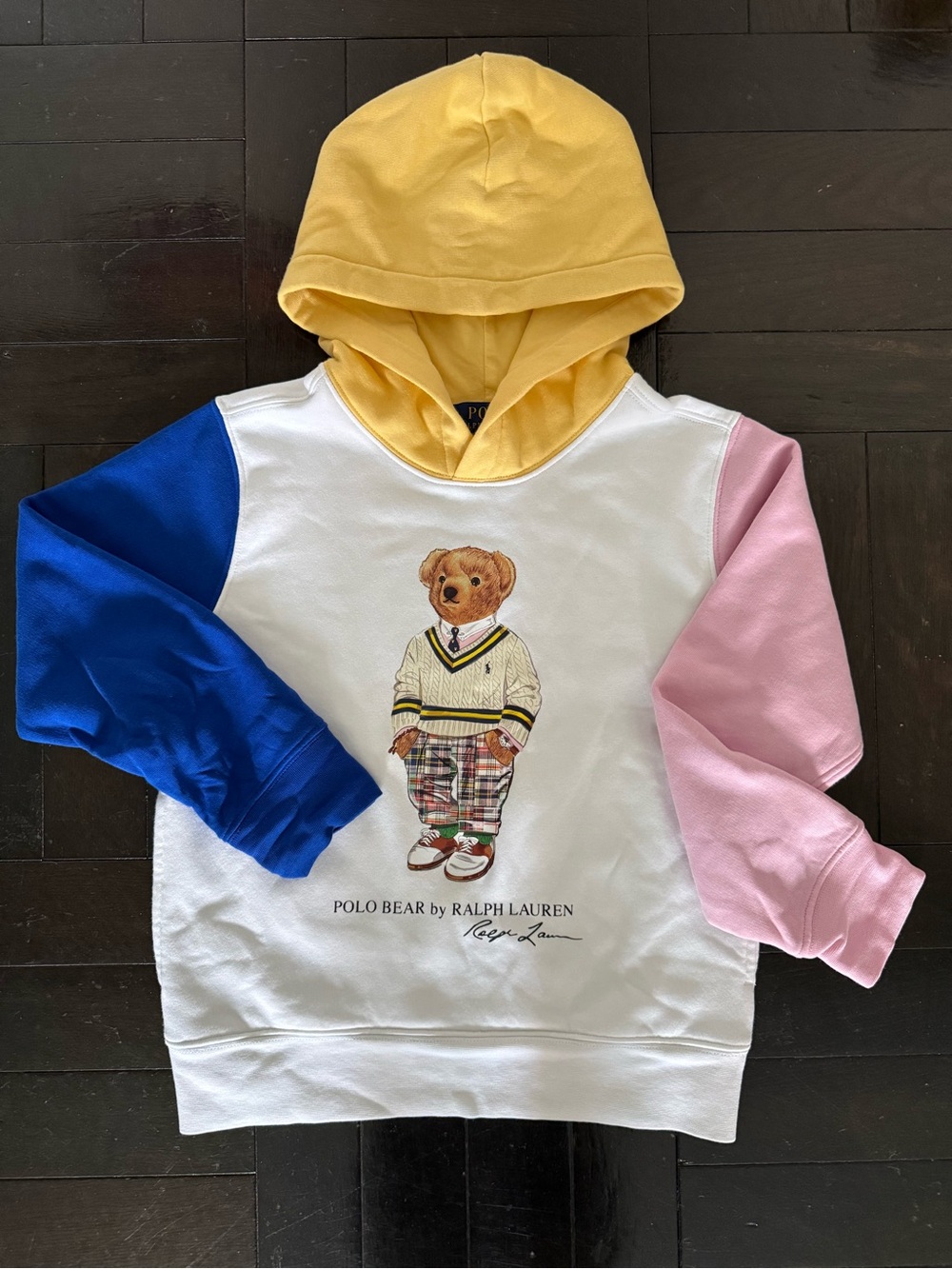 Polo by Ralph Lauren Colorblock Polo Bear kids Hoodie Yellow, Blue, Pink, White
